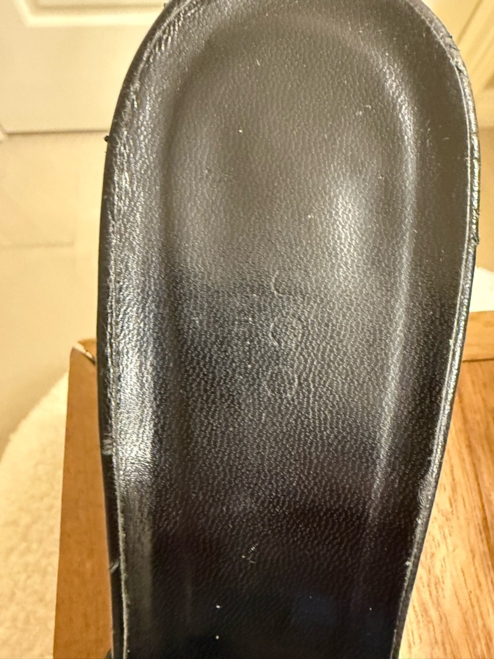 Gucci Black Leather Kitten Heel Mules with Gold Grommet Detail - Picture 3 of 16